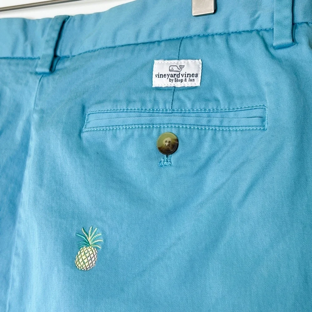 Vineyard Vines Shorts Blue Chino Stretch Breaker Shorts Hawaii Coconut - Picture 5 of 8